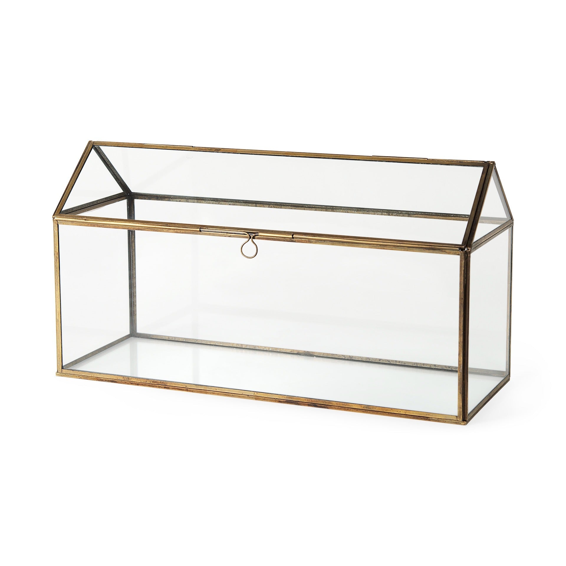 Hutt 16L x 6W x 9H Gold Glass Terrarium Box - Dekor Butik