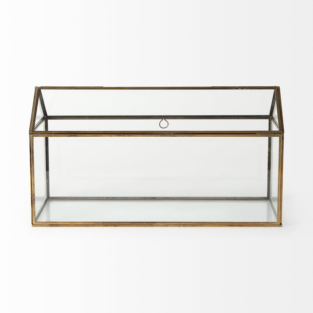 Hutt 16L x 6W x 9H Gold Glass Terrarium Box - Dekor Butik