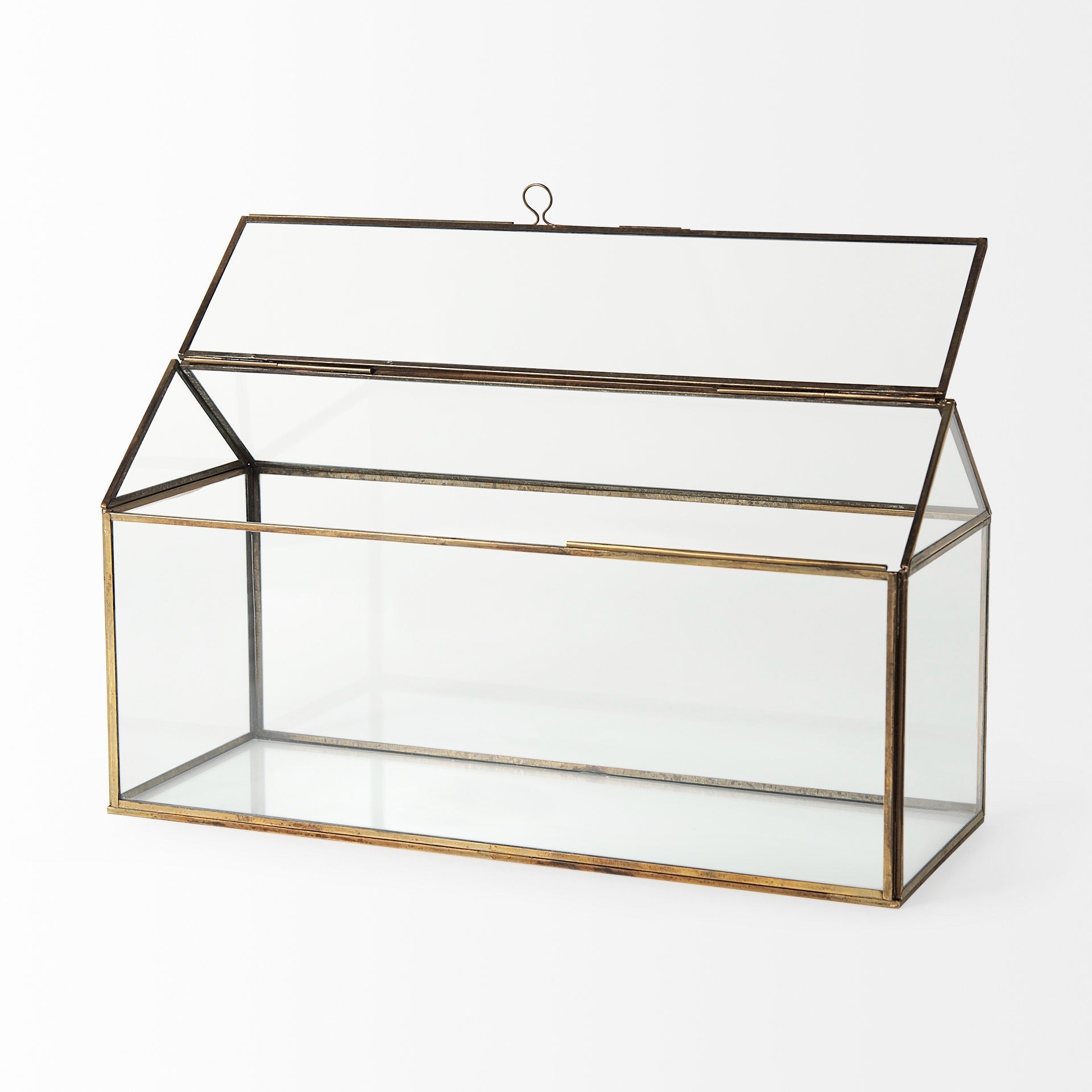 Hutt 16L x 6W x 9H Gold Glass Terrarium Box - Dekor Butik