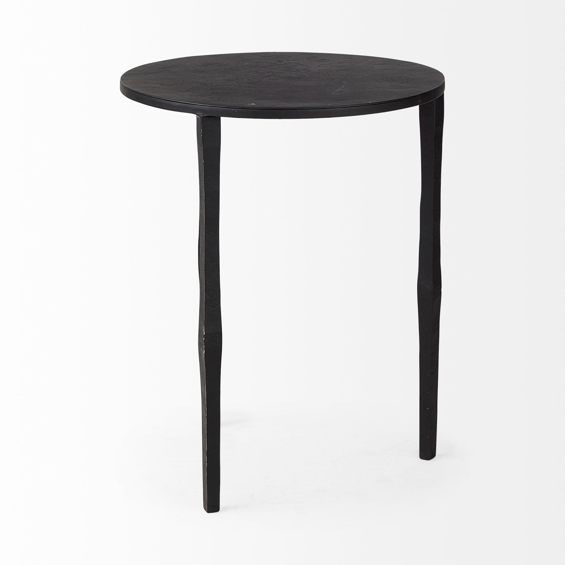 Timothy 16.0L x 16.0W X 20.0H Ebony Black Iron Side Table