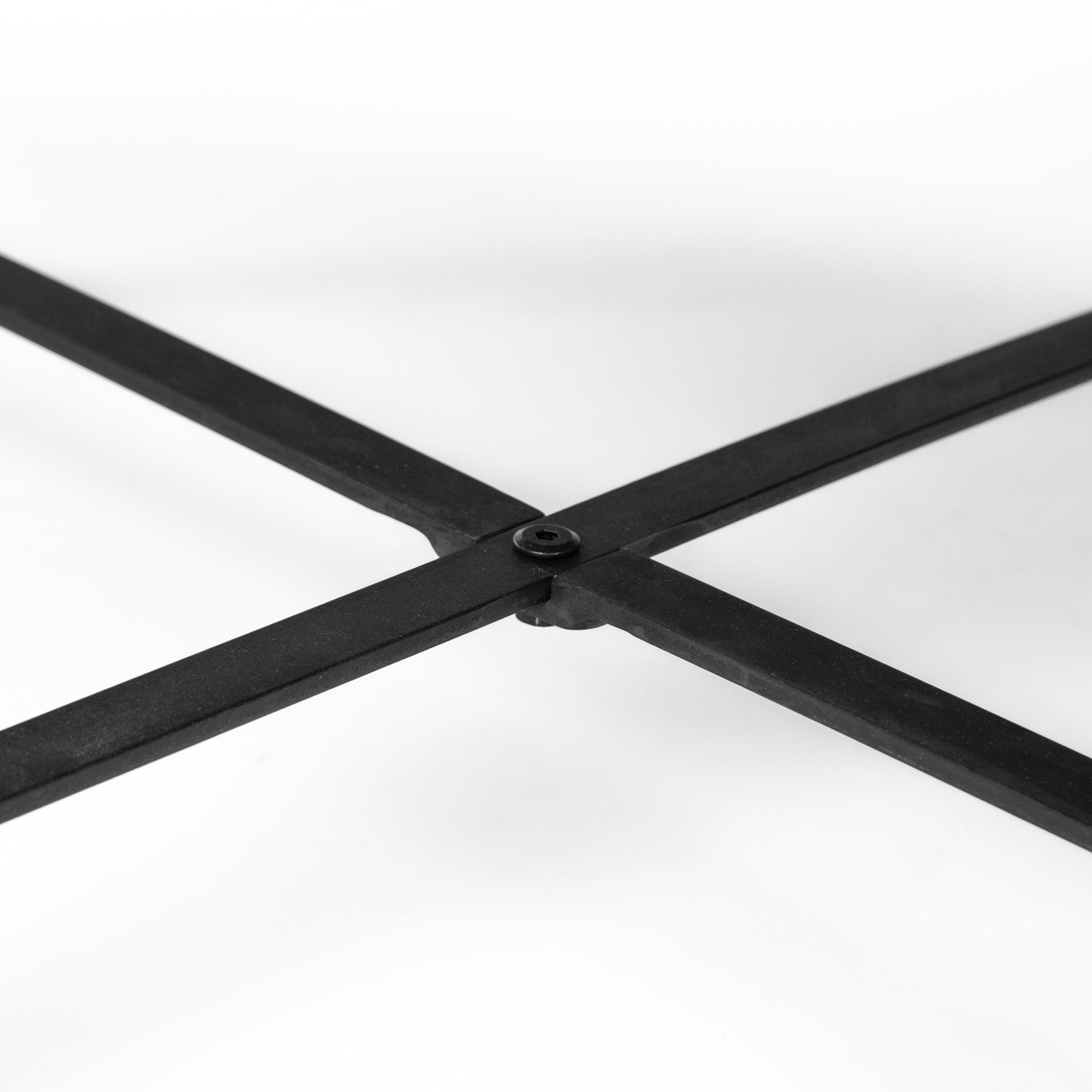 Helios (Set of 2) Brown Solid Wood Top Black Metal Base Nesting Coffee Tables
