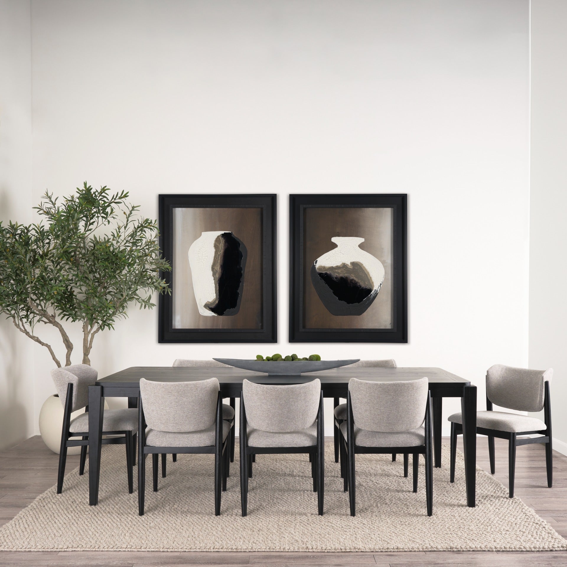 Teva Black Wood Rectangular 92" Dining Table