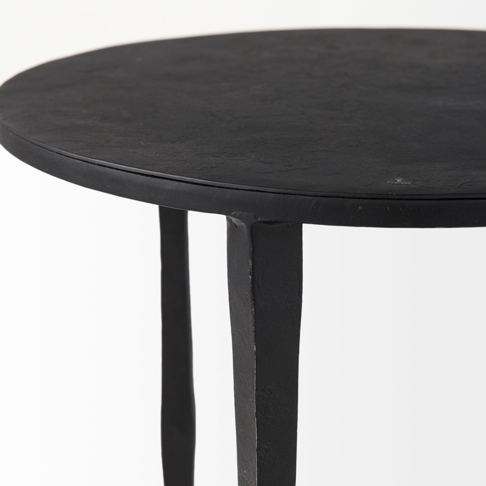 Timothy 16.0L x 16.0W X 20.0H Ebony Black Iron Side Table