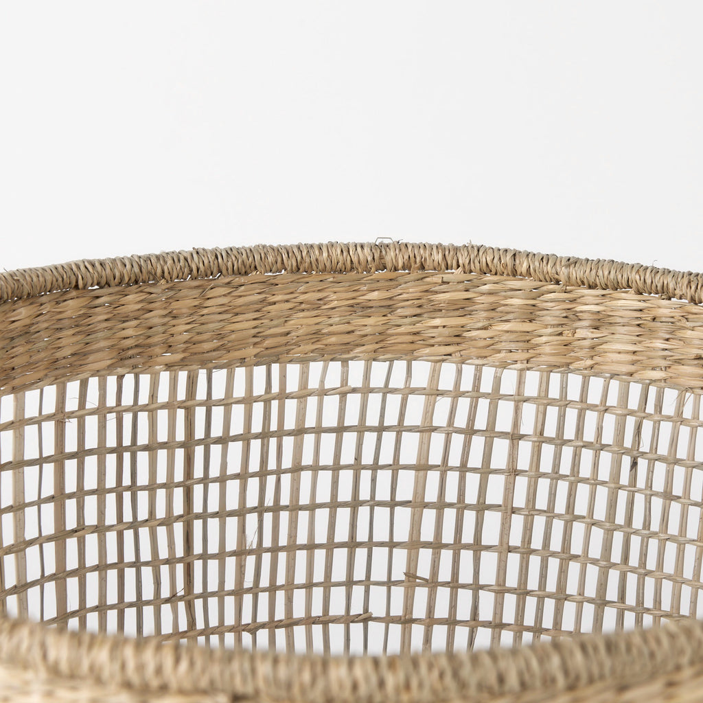 Bowie 19.7L x 19.7W x 19.7H (Set of 3) Medium Brown Seagrass Round Basket W/ Handles