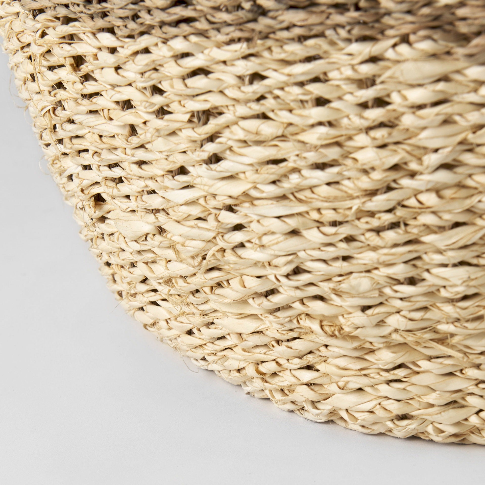Sivannah 19.7L x 19.7W x 23.6H (Set of 3) Light Brown and Medium Brown Striped Seagrass Round Basket