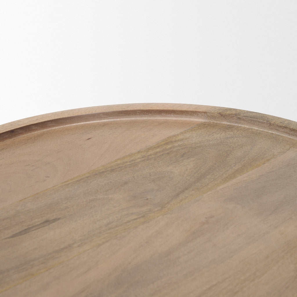 Takoda Light Brown Wood Tapered Drum Accent Table