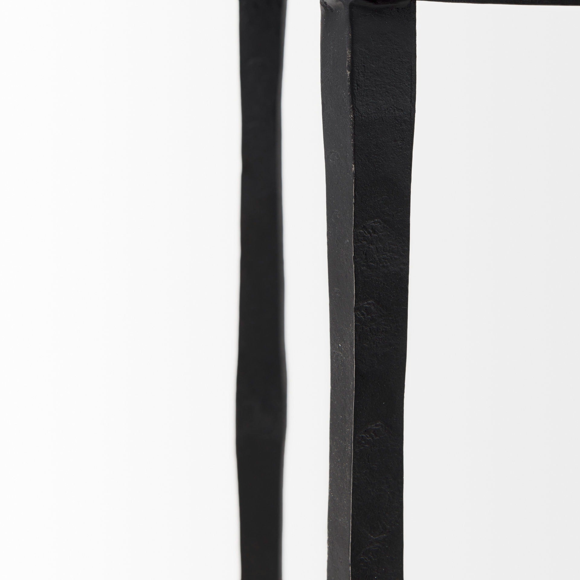 Timothy 16.0L x 16.0W X 20.0H Ebony Black Iron Side Table