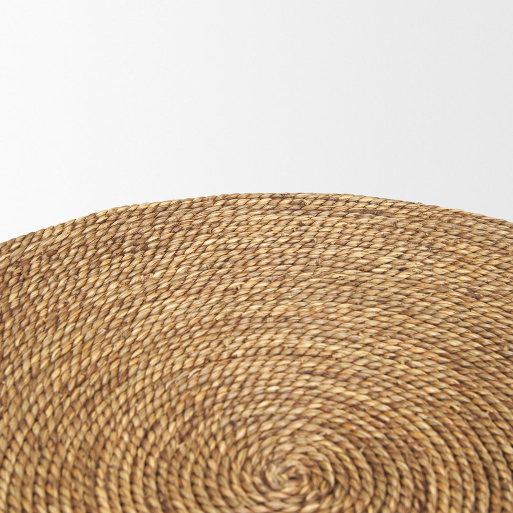 Wenopa Matte Black Wood w/ Natural Jute Accent Tables
