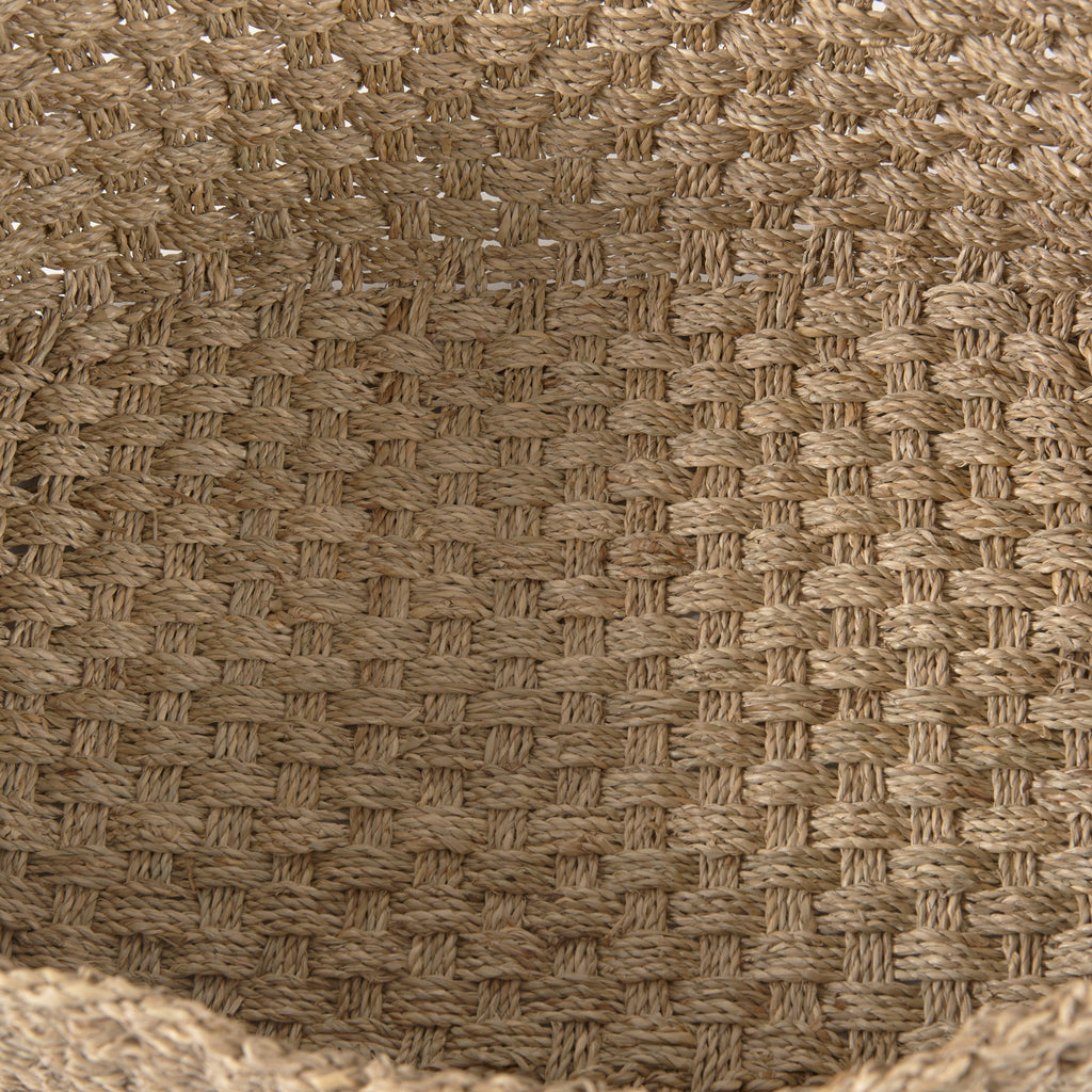 Emra 17.3L x 11.8W x 7.9H (Set of 3) Light Brown Seagrass Rectangular Basket W/ Handles
