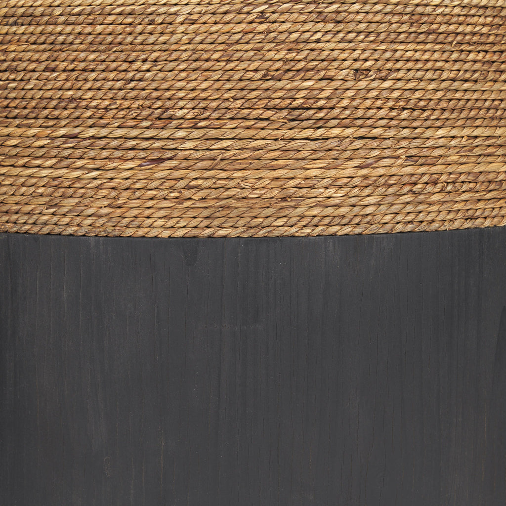 Wenopa Matte Black Wood w/ Natural Jute Accent Tables