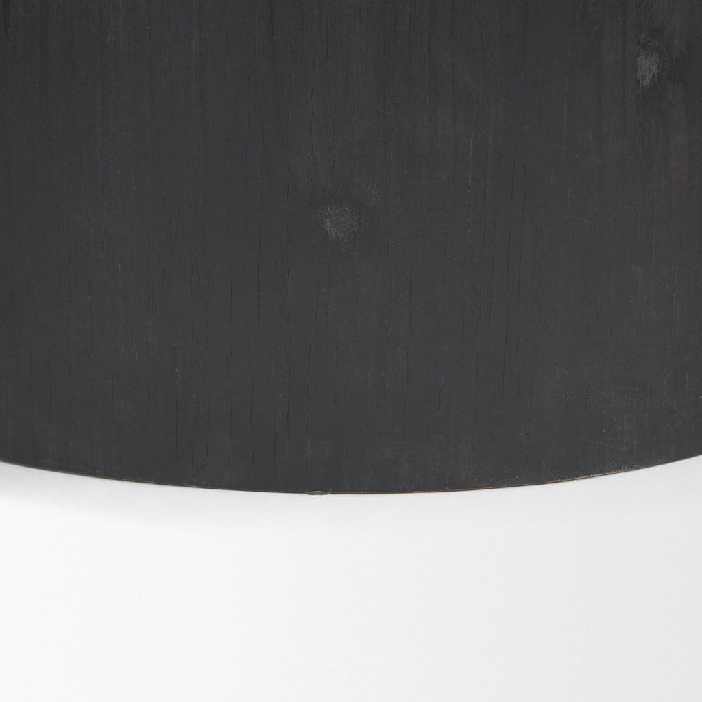 Wenopa Matte Black Wood w/ Natural Jute Accent Tables