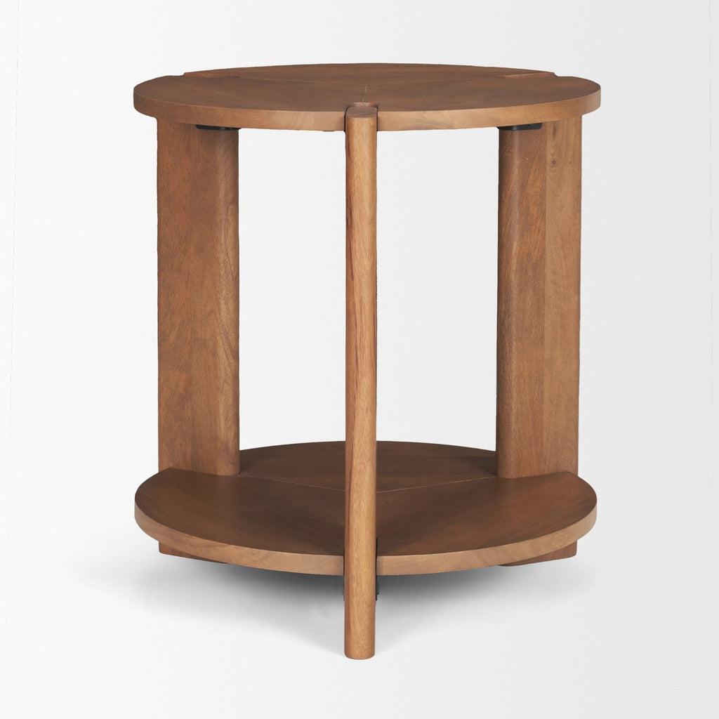 Hisako Mid Brown Open Round Accent Table