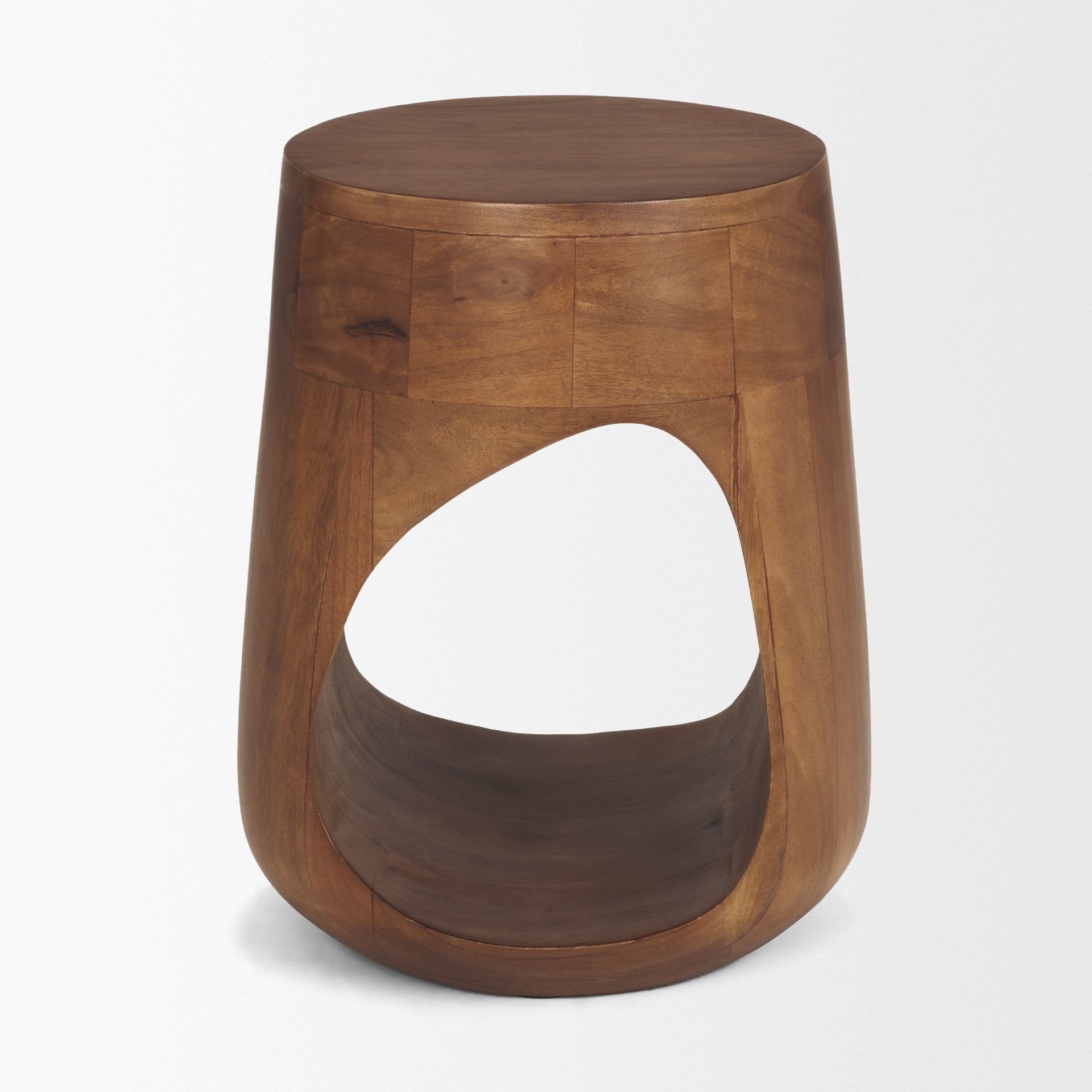 Cove Mid-Brown Sculptural Open Side Table
