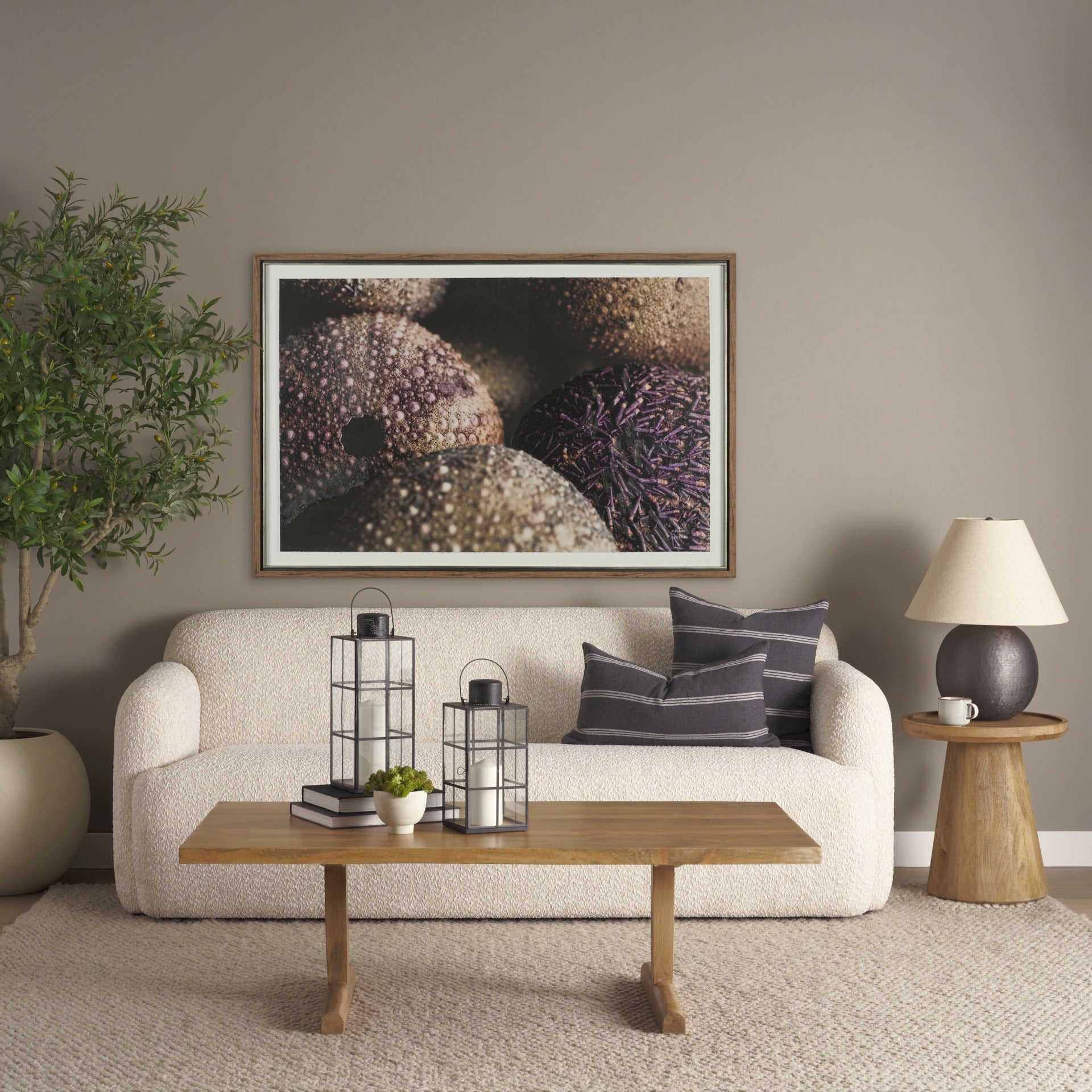 Takoda Light Brown Wood Tapered Drum Accent Table