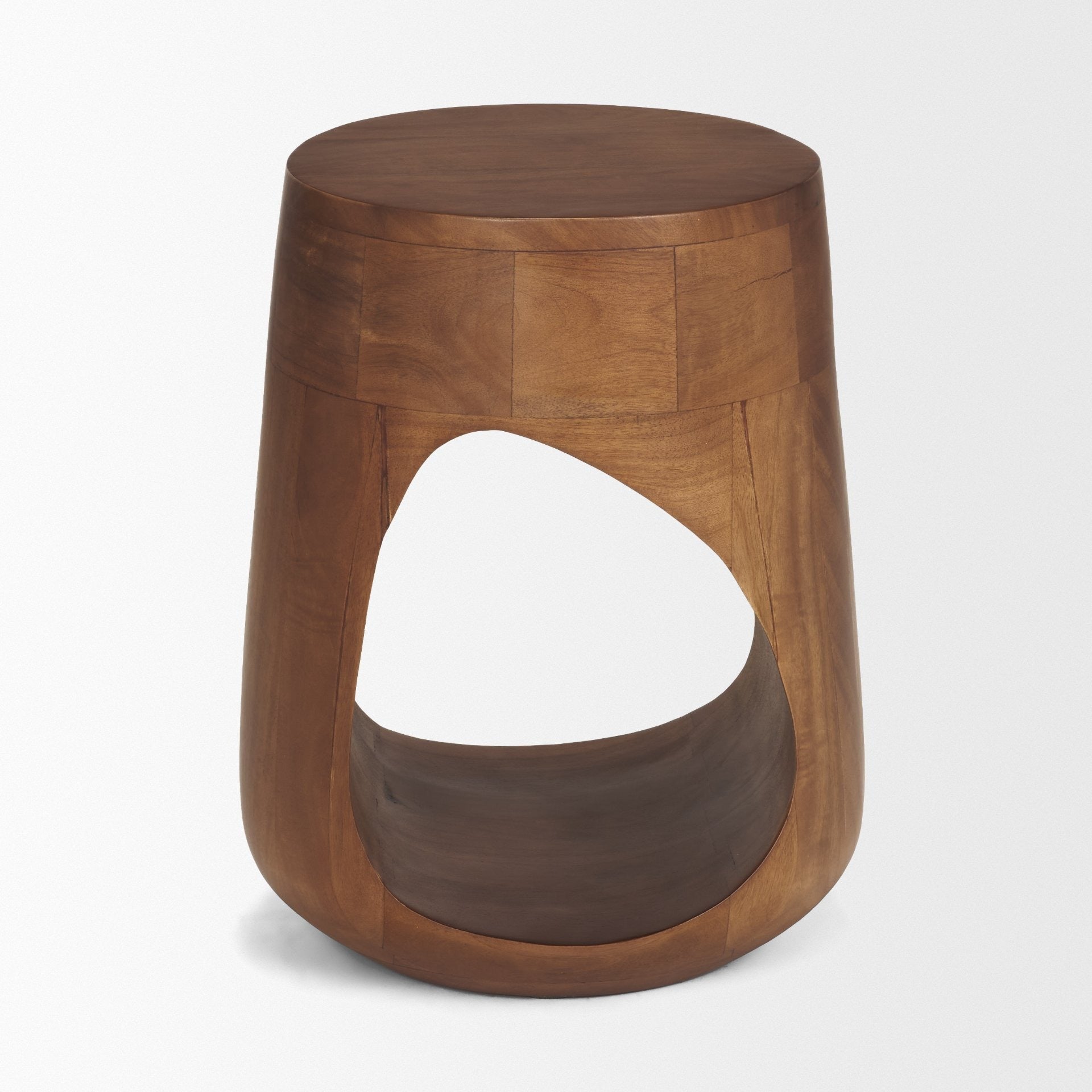Cove Mid-Brown Sculptural Open Side Table