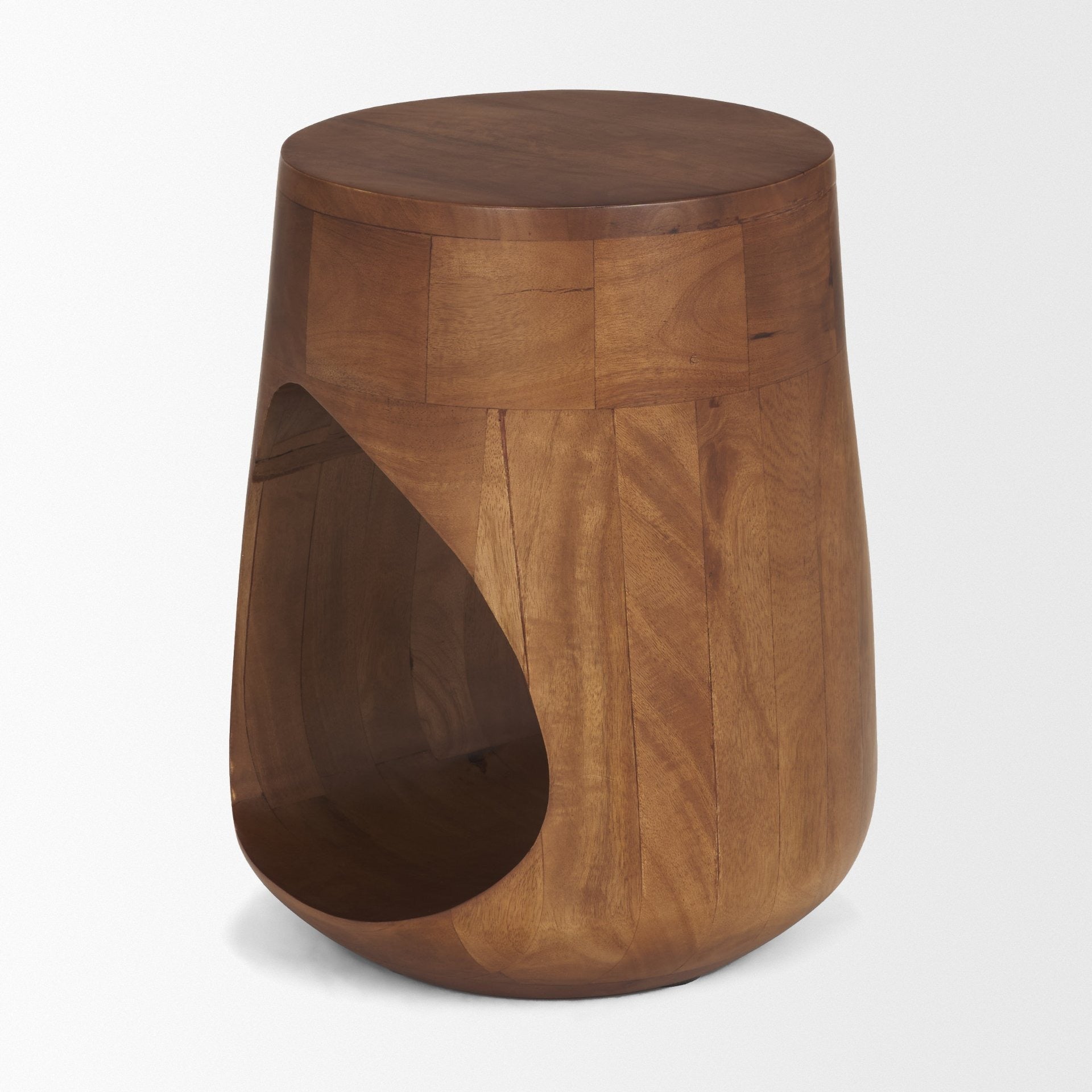 Cove Mid-Brown Sculptural Open Side Table