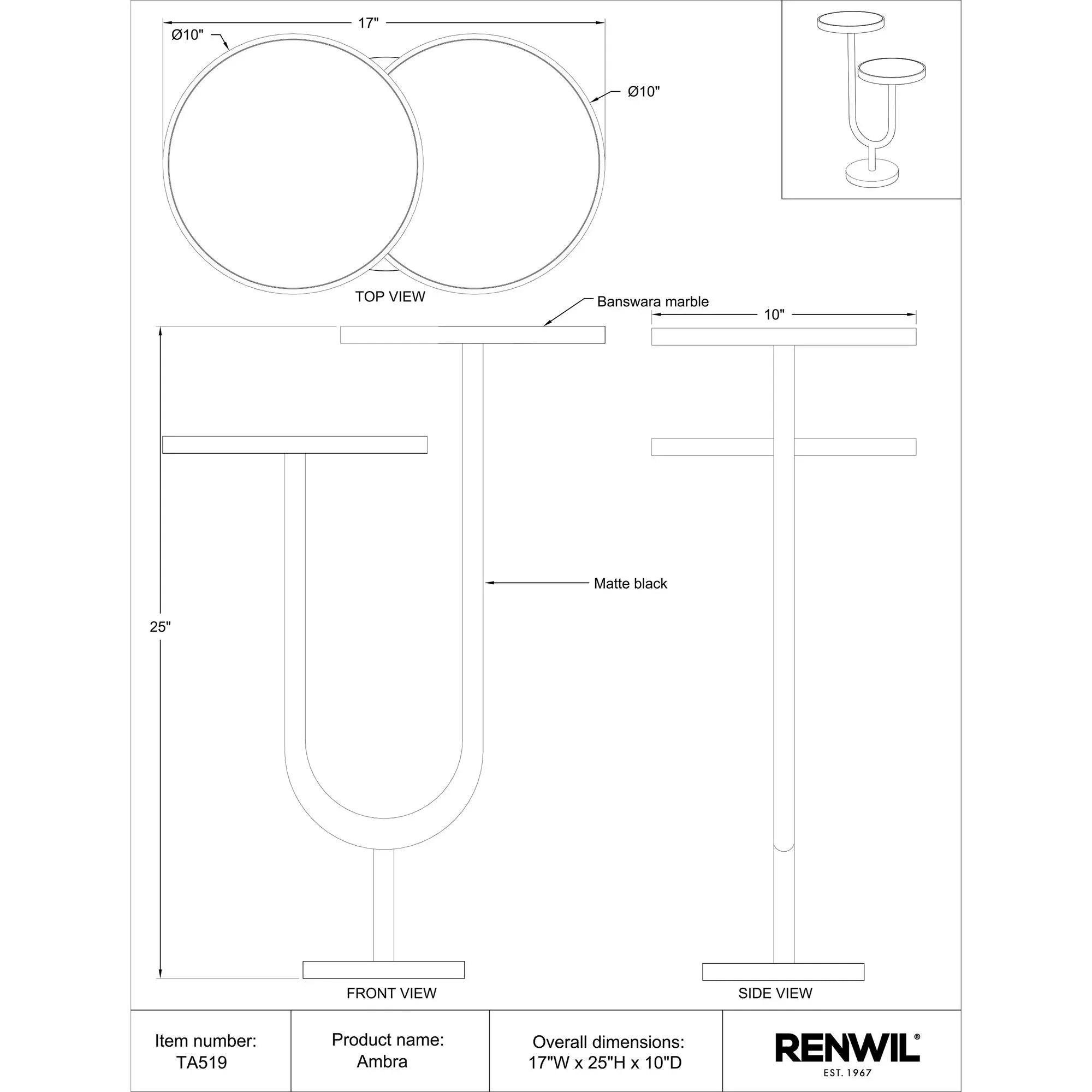Ambra Accent Table