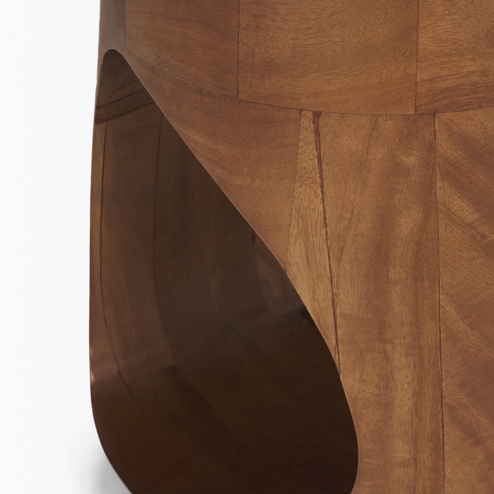 Cove Mid-Brown Sculptural Open Side Table