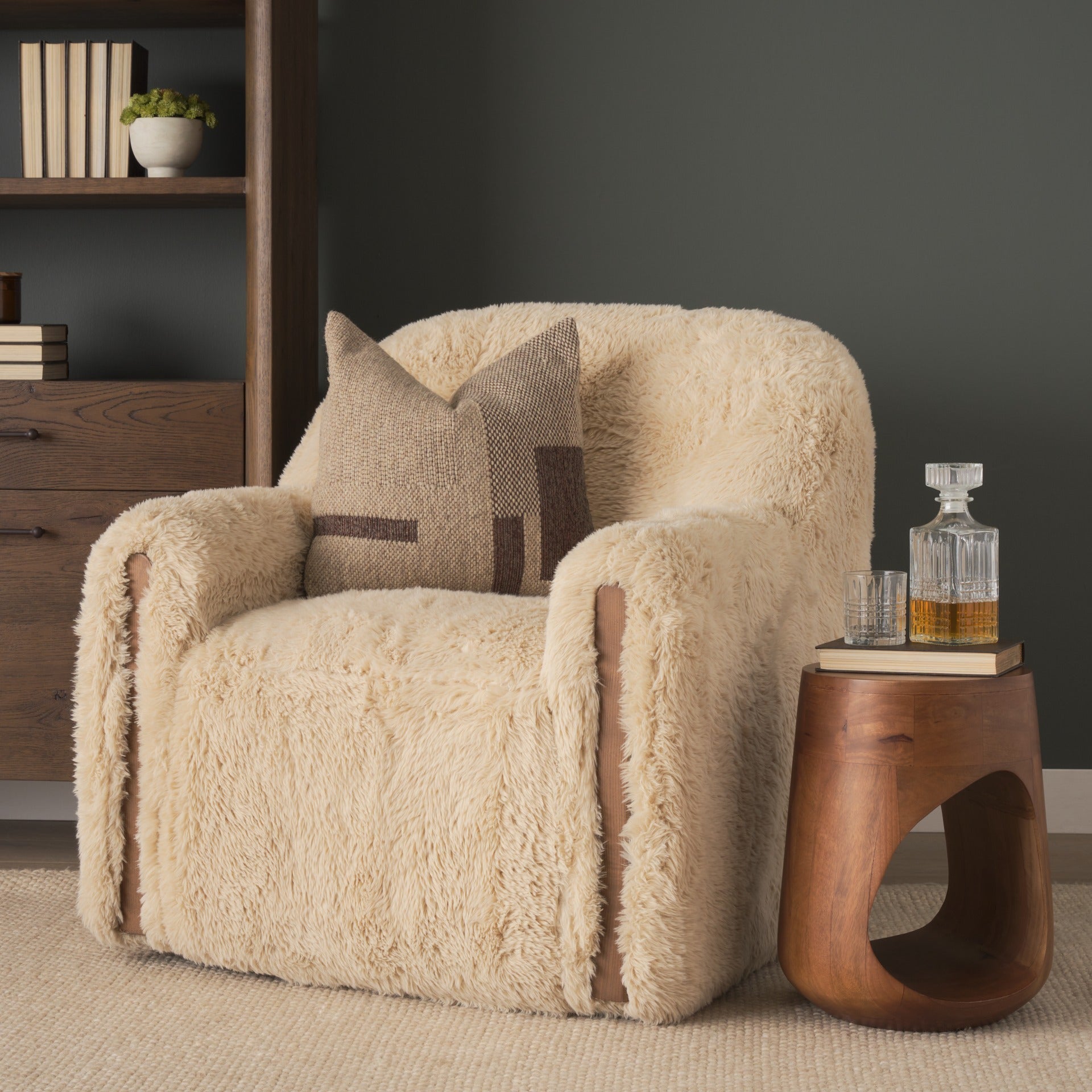 Cove Mid-Brown Sculptural Open Side Table