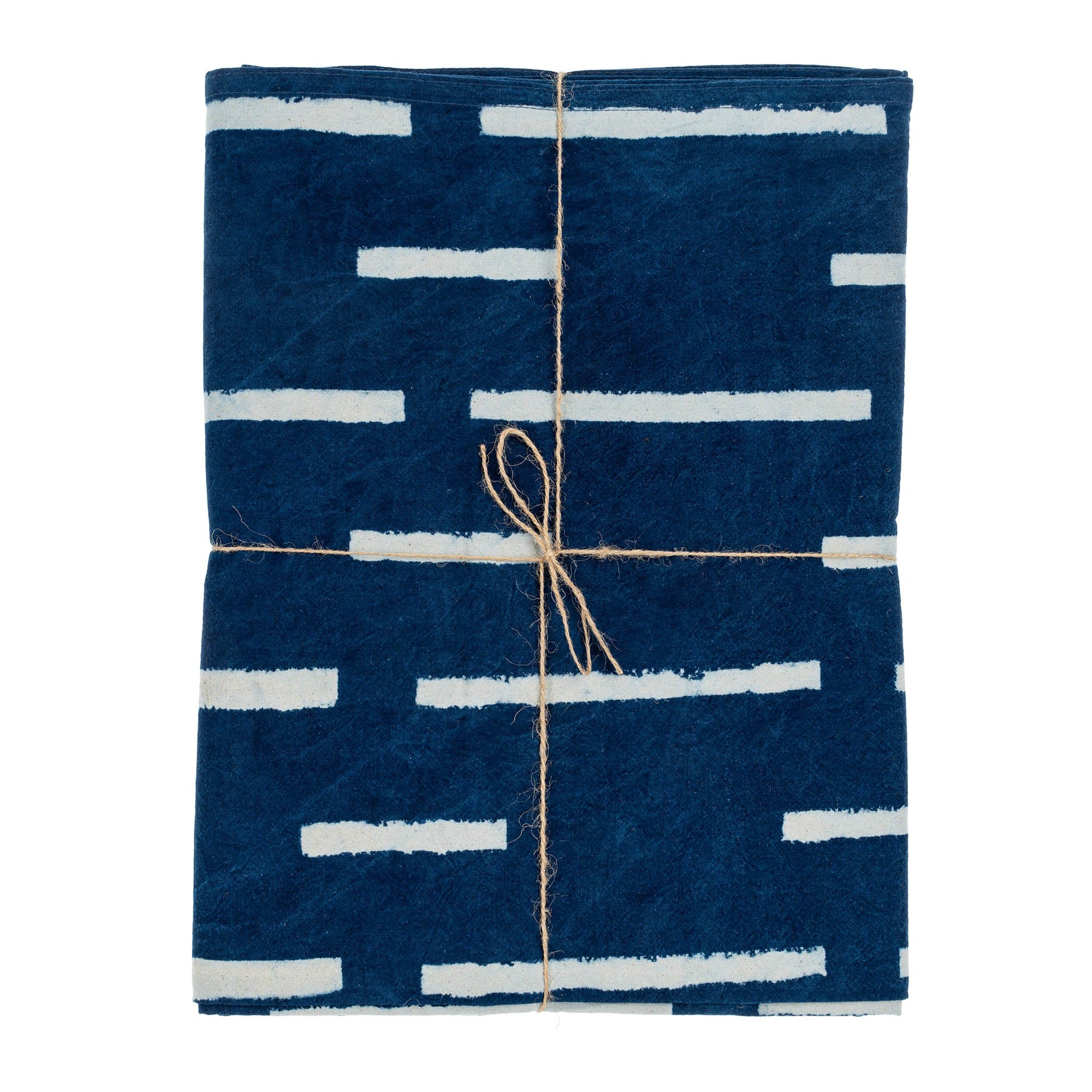 Indigo Striped Block Print Tablecloth - Dekor Butik