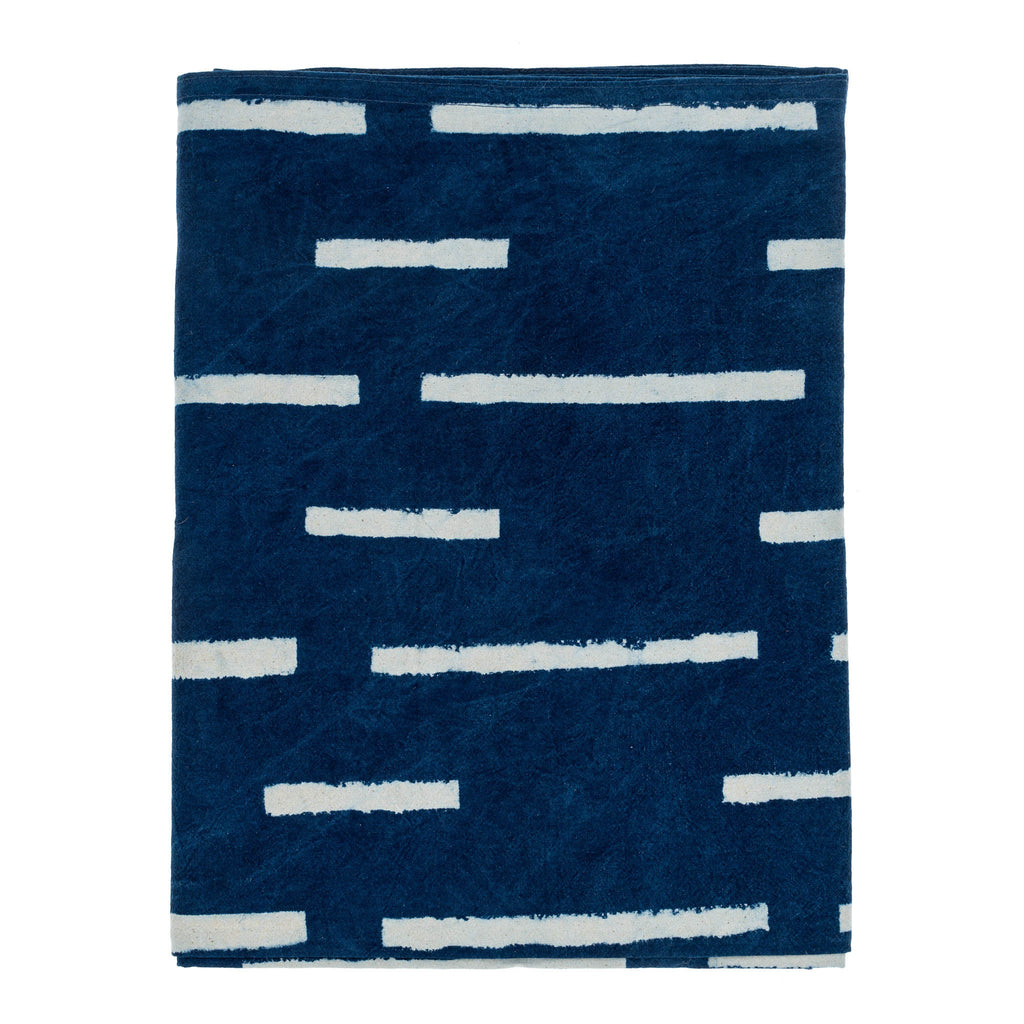 Indigo Striped Block Print Tablecloth - Dekor Butik