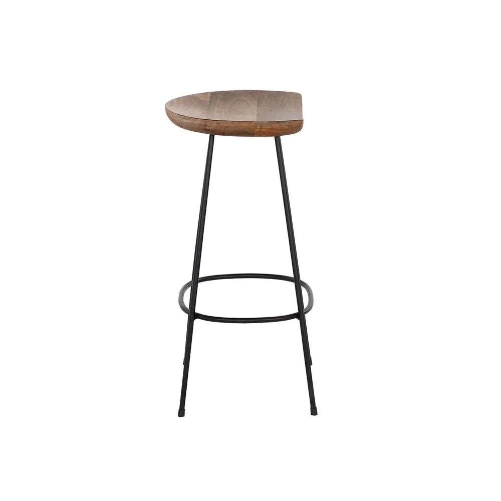 Bar & Counter StoolsIndra Counter Stool - Wooden Seat & Black Iron Legs LAST ONE FLOOR MODEL - Dekor Butik