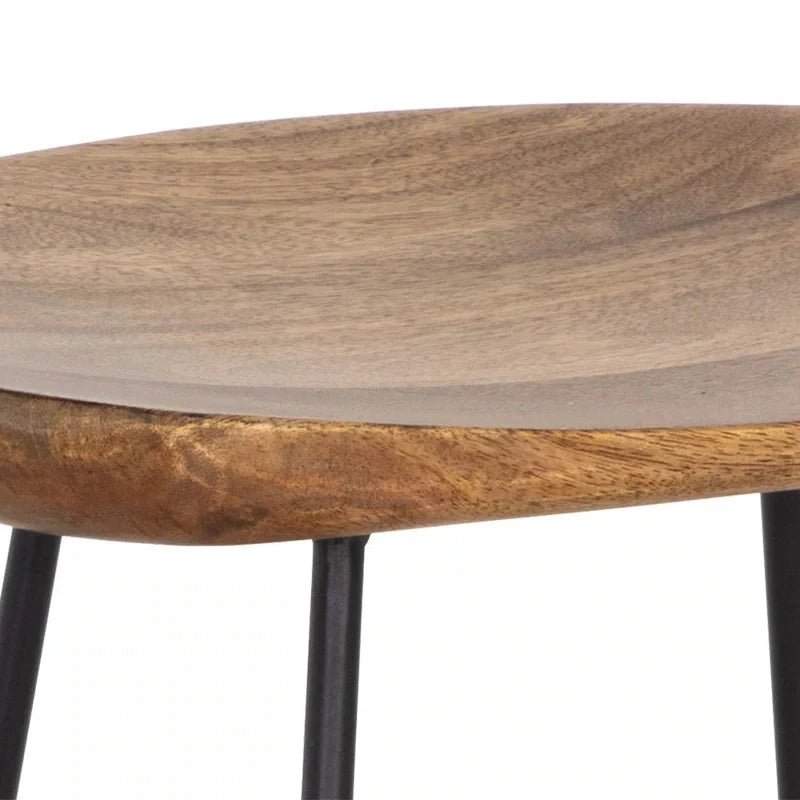 Bar & Counter StoolsIndra Counter Stool - Wooden Seat & Black Iron Legs LAST ONE FLOOR MODEL - Dekor Butik