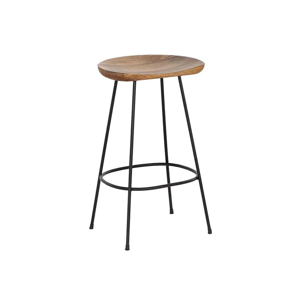 Bar & Counter StoolsIndra Counter Stool - Wooden Seat & Black Iron Legs LAST ONE FLOOR MODEL - Dekor Butik
