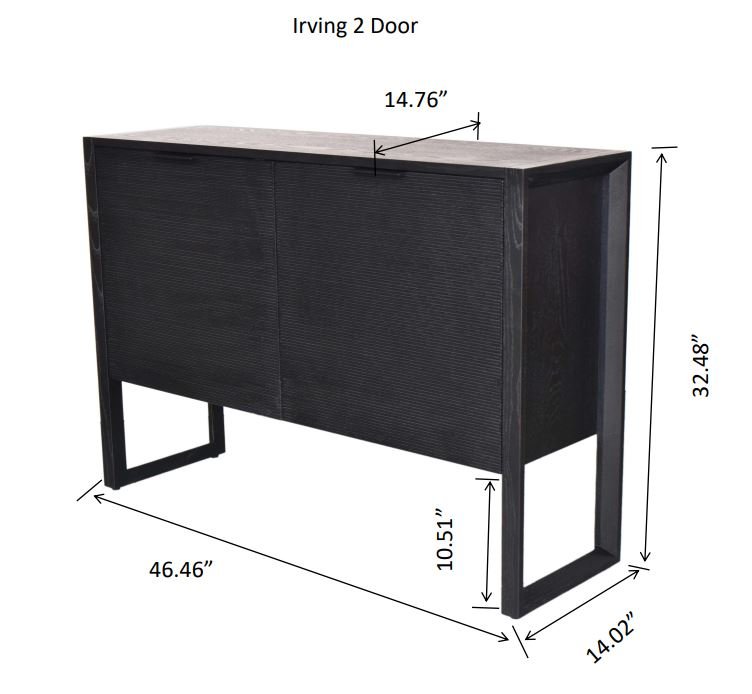 baseIrving 2 Door Sideboard - Black - Dekor Butik