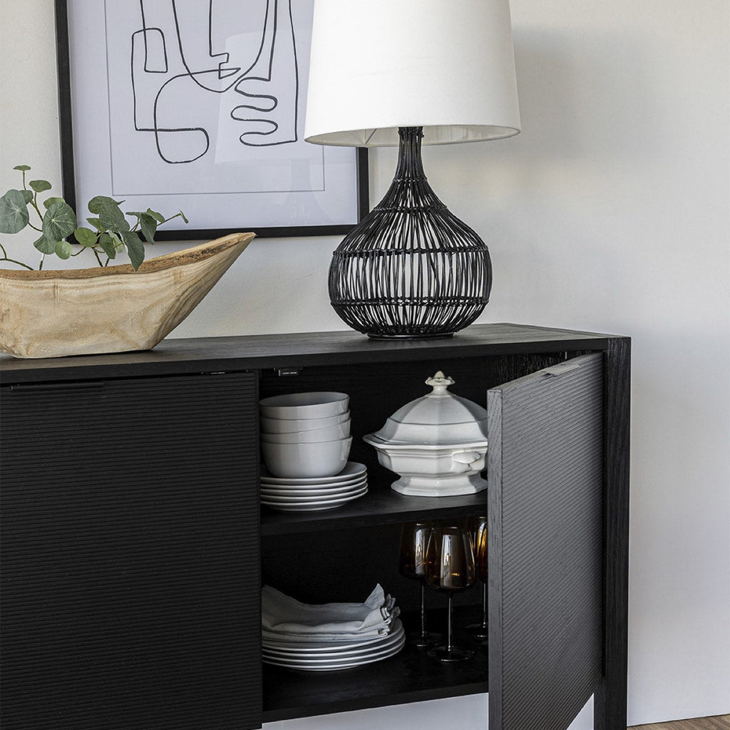 baseIrving 3 Door Sideboard - Black - Dekor Butik