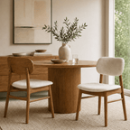 Dining ChairsIvy Solid Wood Dining Chair - Smoked Oak and Heathered Ivory - Dekor Butik