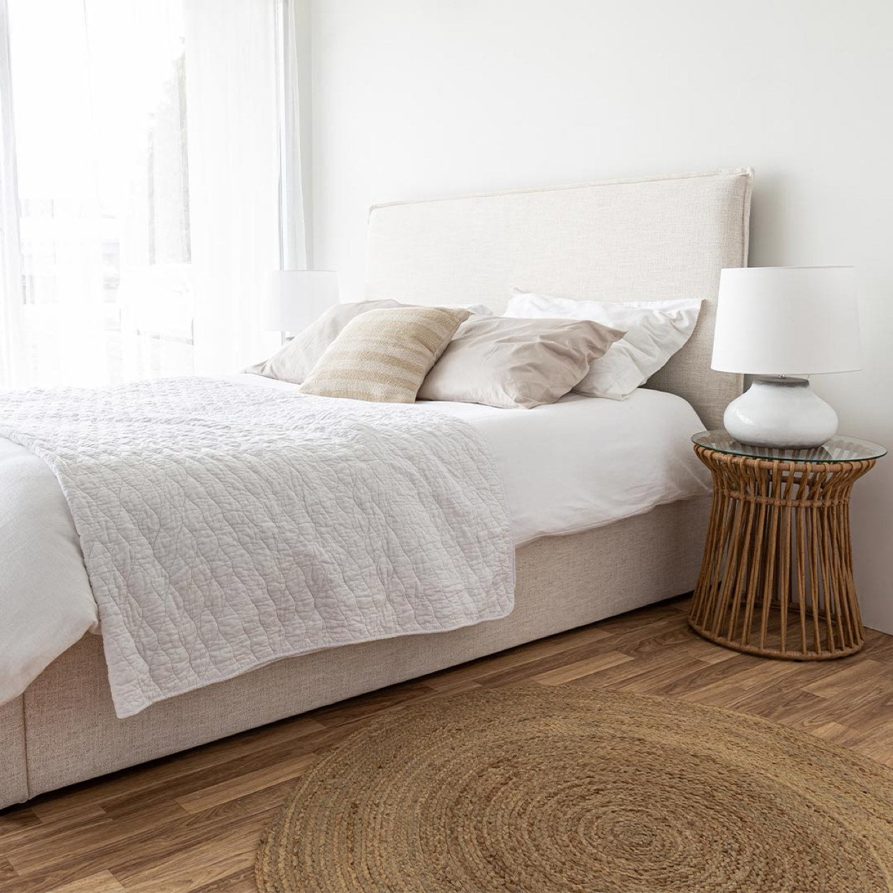 baseJulia Double Bed - Cream - Dekor Butik