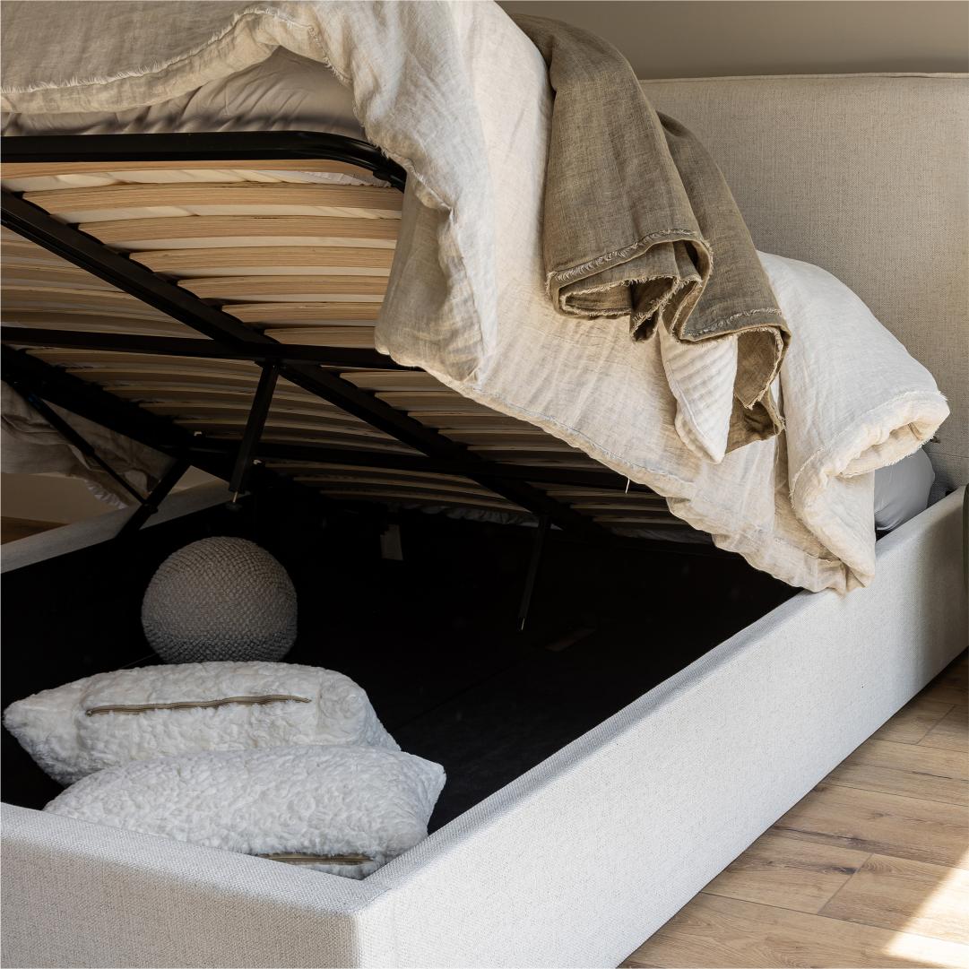 baseJulia Double Storage Bed - Cream - Dekor Butik