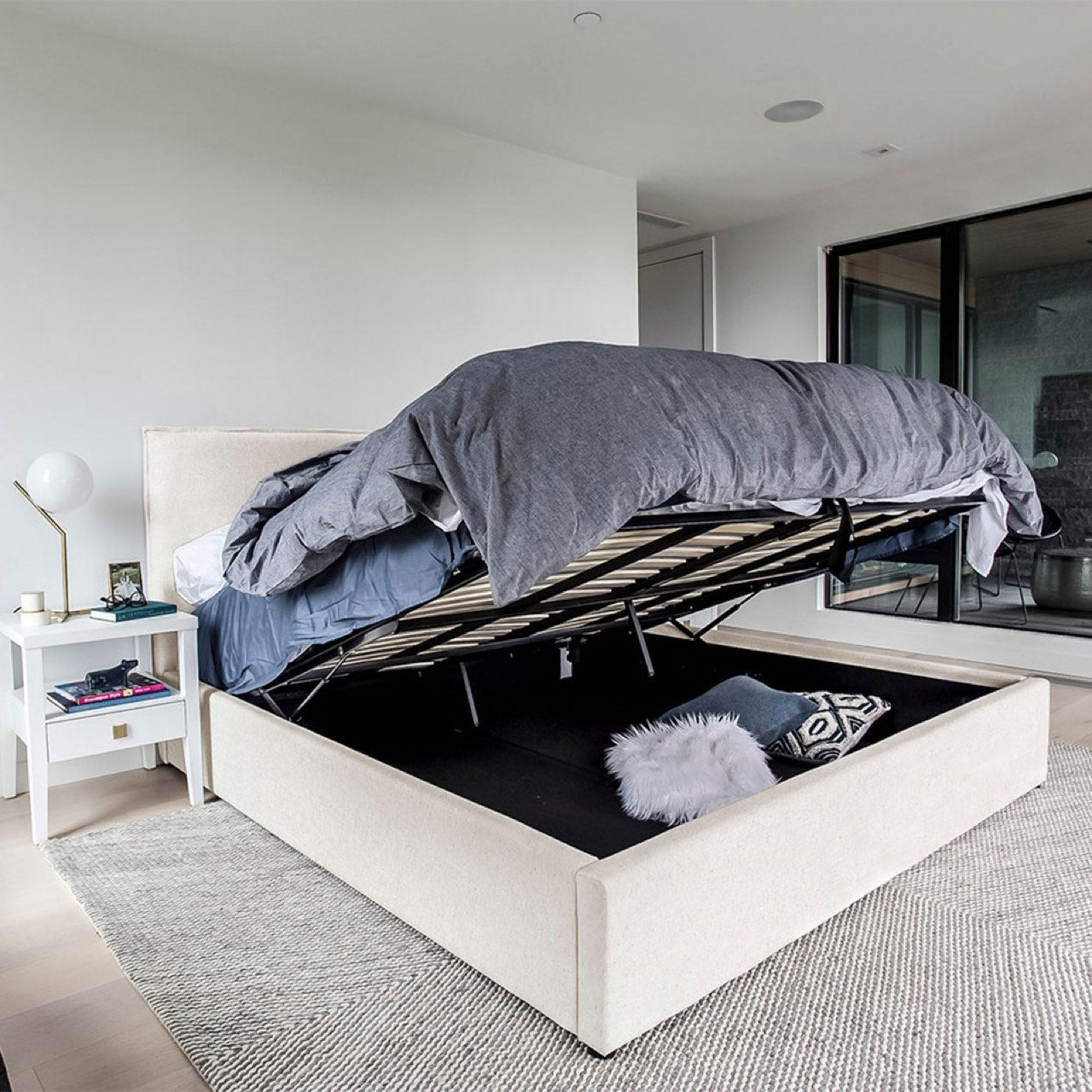 baseJulia Double Storage Bed - Cream - Dekor Butik