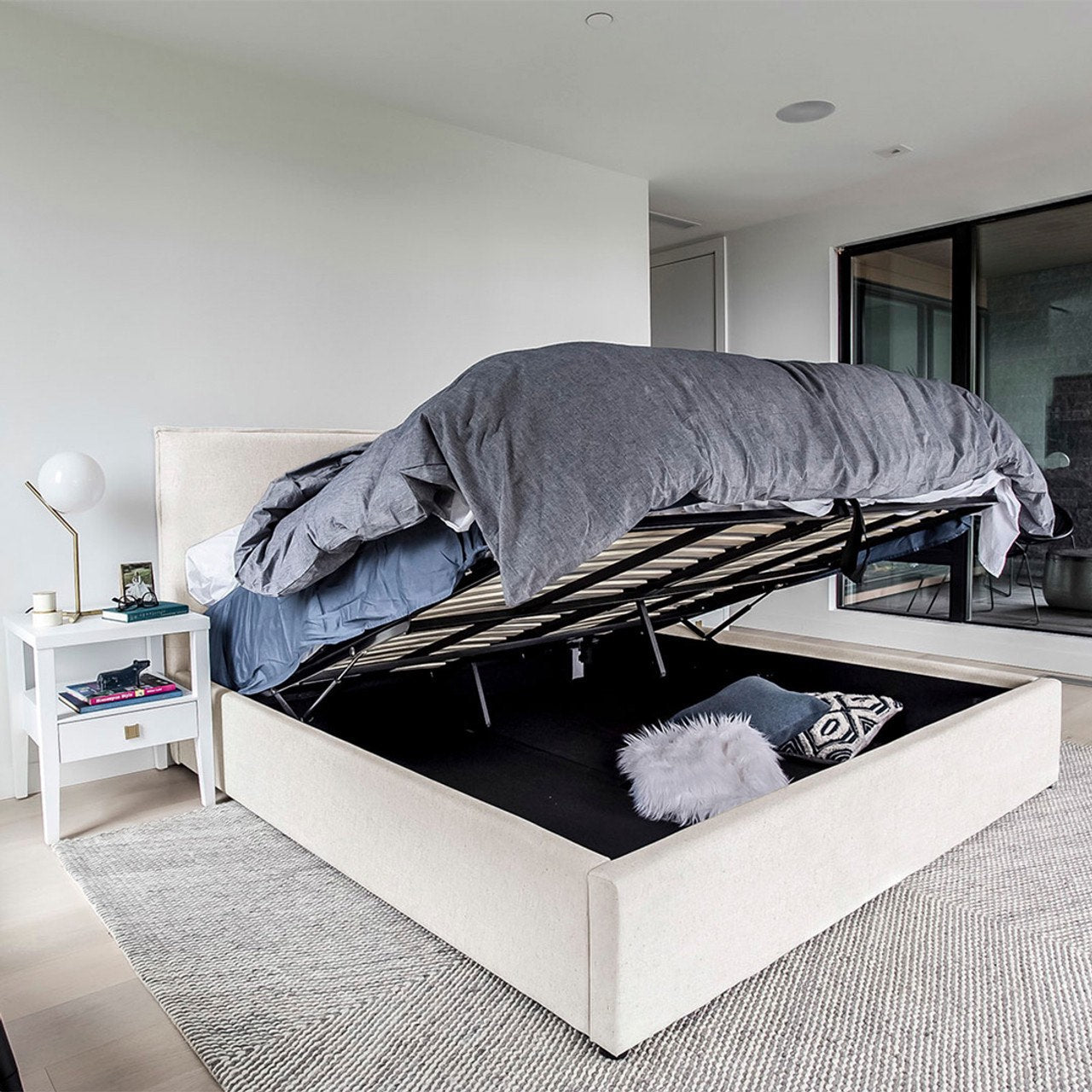 baseJulia King Storage Bed - Cream - Dekor Butik