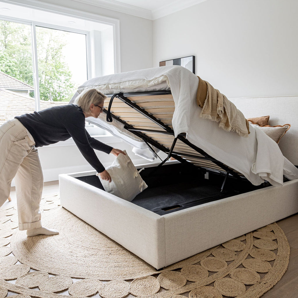 baseJulia Queen Storage Bed - Cream - Dekor Butik