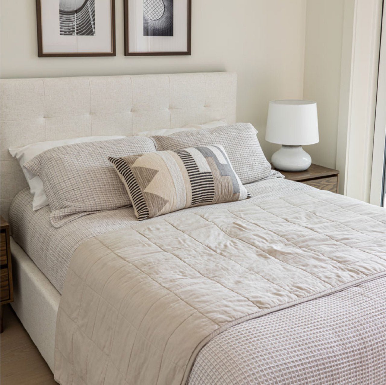 baseJune Double Bed - Cream - Dekor Butik