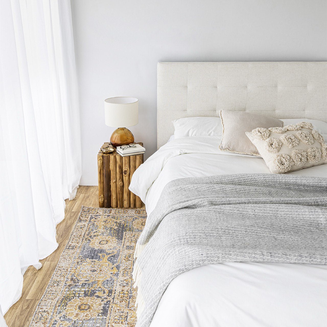 baseJune Double Storage Bed - Cream - Dekor Butik