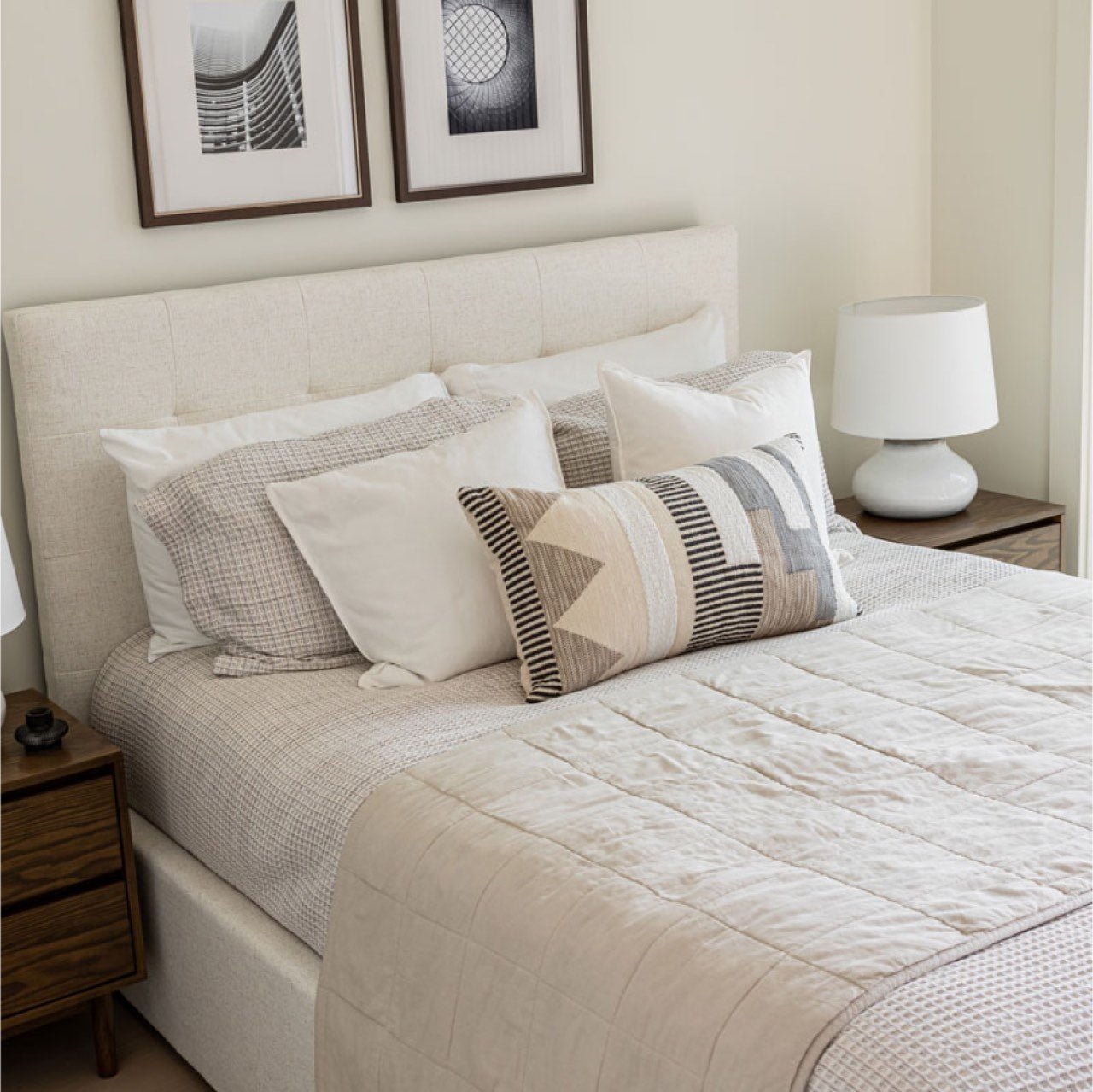 baseJune Double Storage Bed - Cream - Dekor Butik