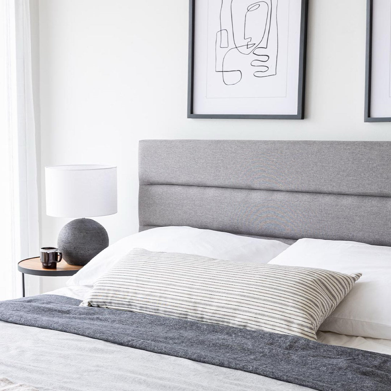 baseJustin Double Bed - Greige - Dekor Butik