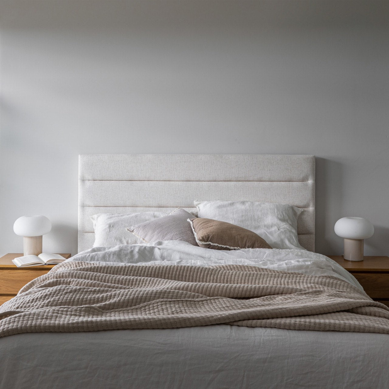 baseJustin Double Bed Tall - Cream - Dekor Butik