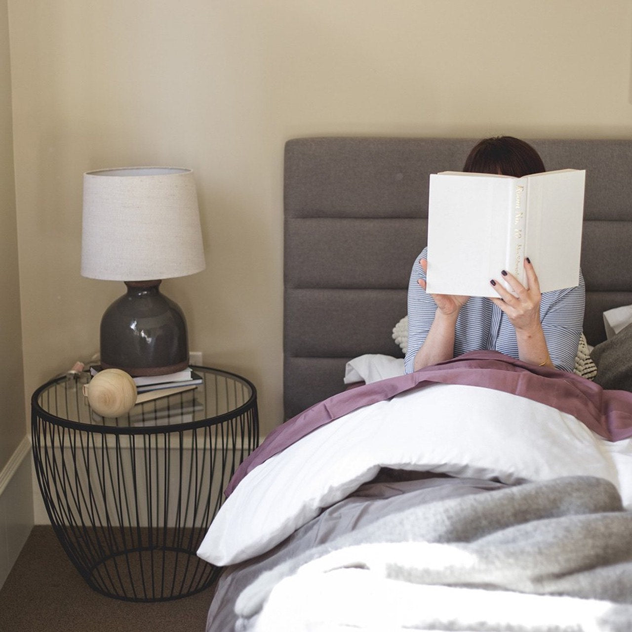 baseJustin Double Storage Bed - Greige - Dekor Butik