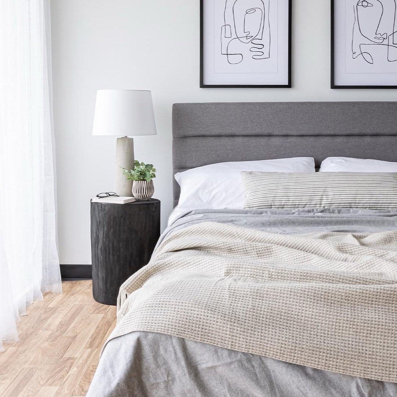baseJustin Double Storage Bed - Greige - Dekor Butik