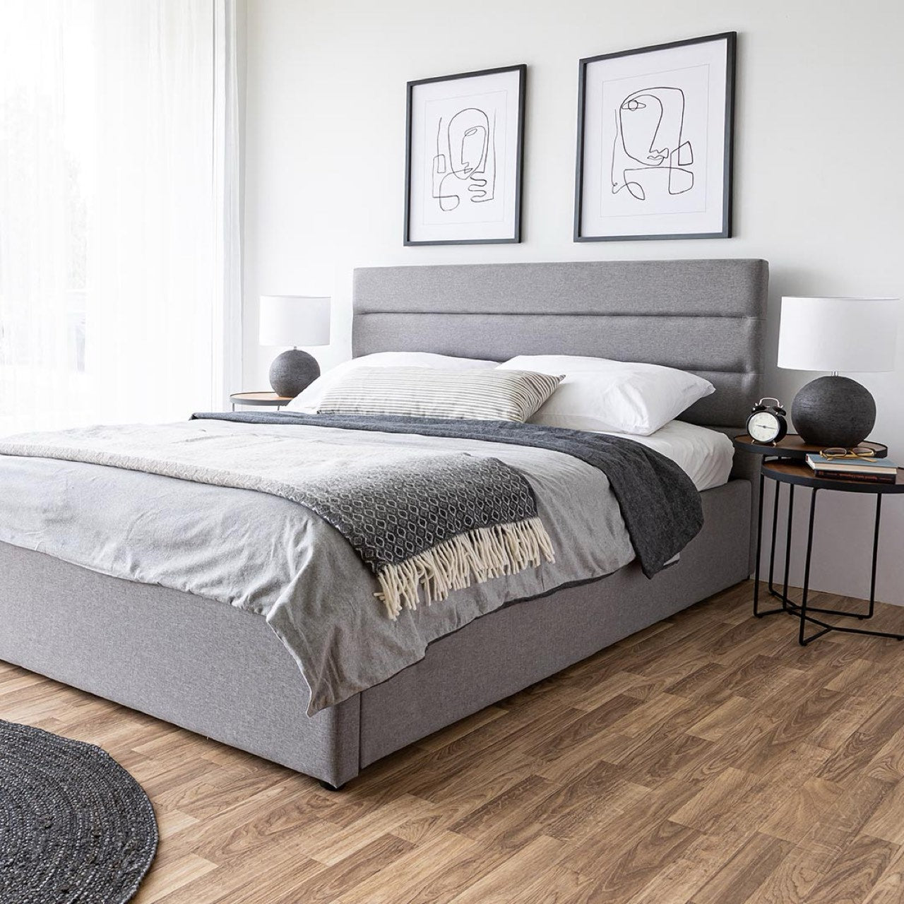 baseJustin Queen Bed - Greige - Dekor Butik