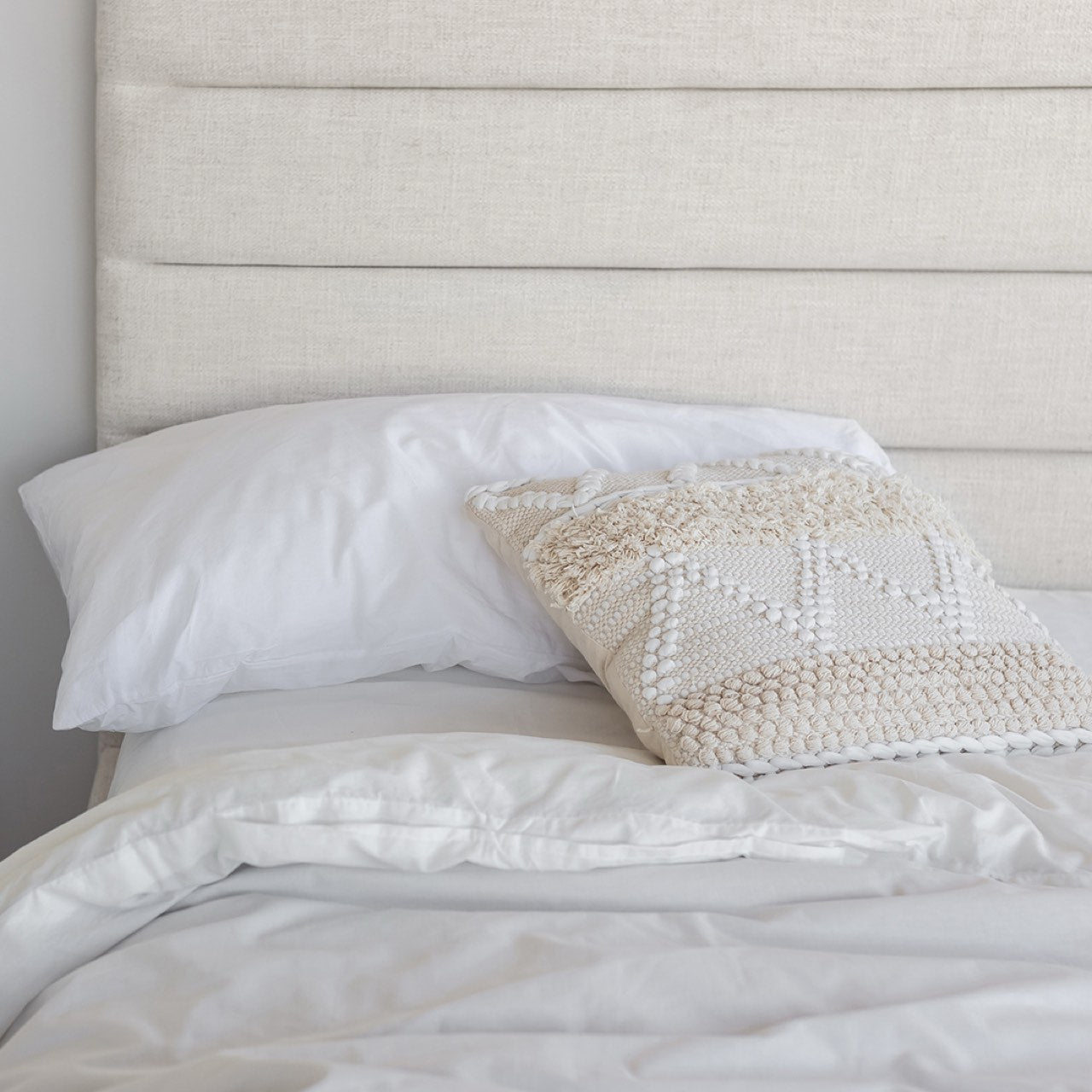 baseJustin Queen Storage Bed Tall - Cream - Dekor Butik