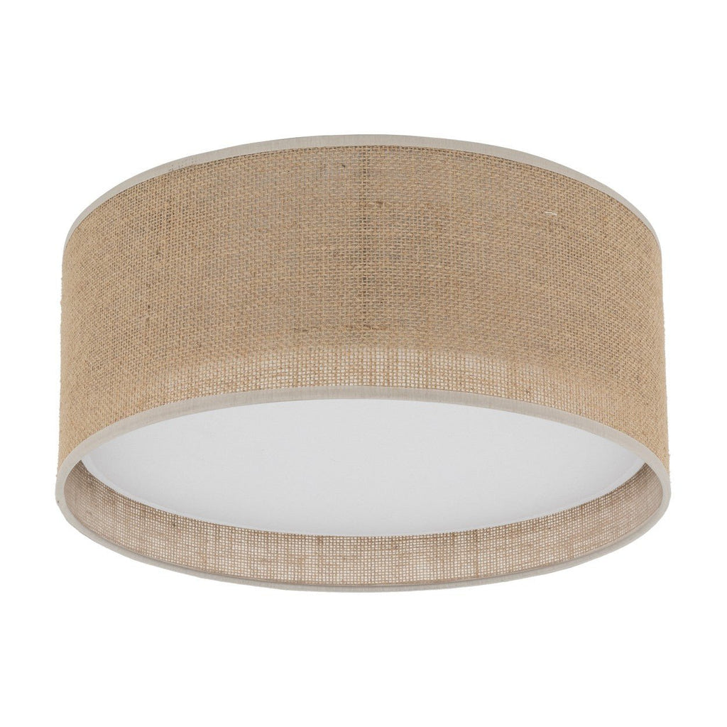 JUTE Natural Flush Mount Ceiling Light for Bedroom, Hallway & Living Room - Dekor Butik