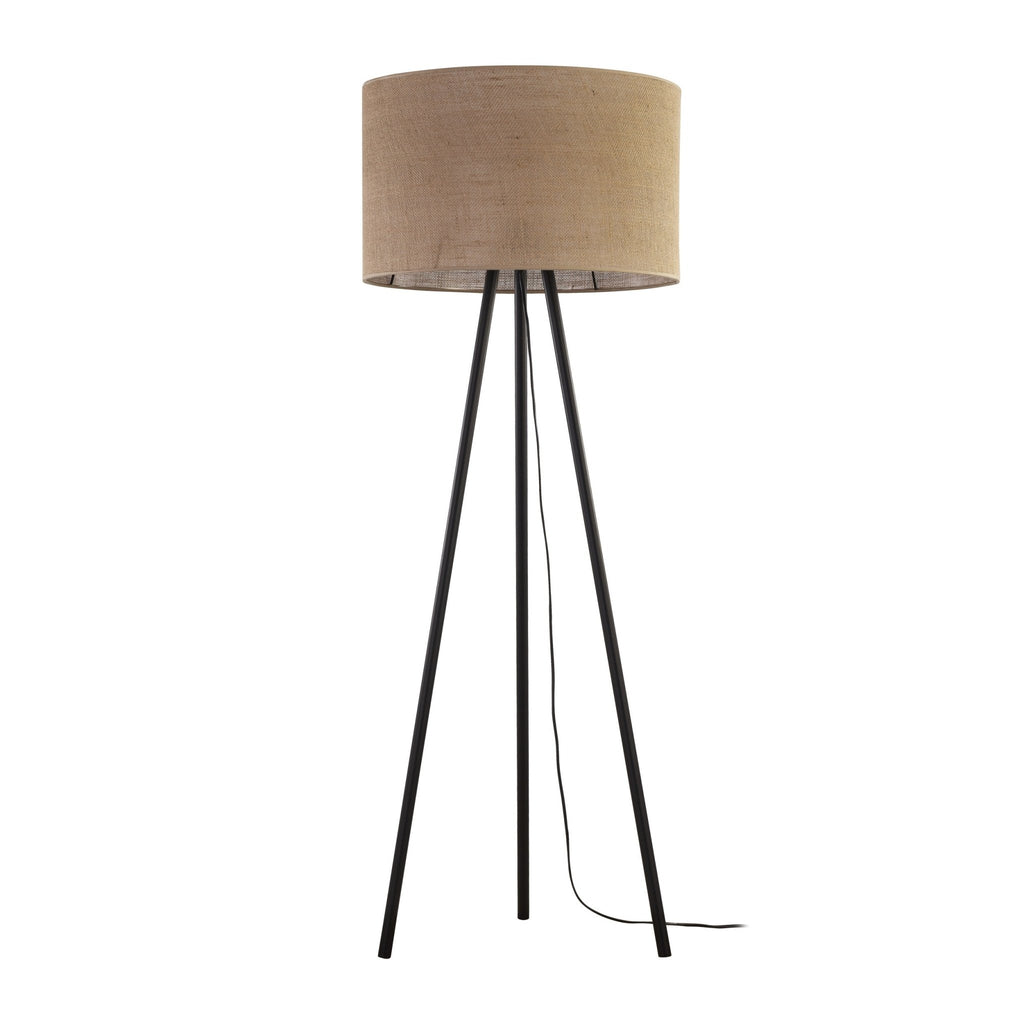 JUTE Natural Woven Floor Lamp for Living Room, Bedroom & Reading Nook – Scandinavian Minimalist Lighting - Dekor Butik