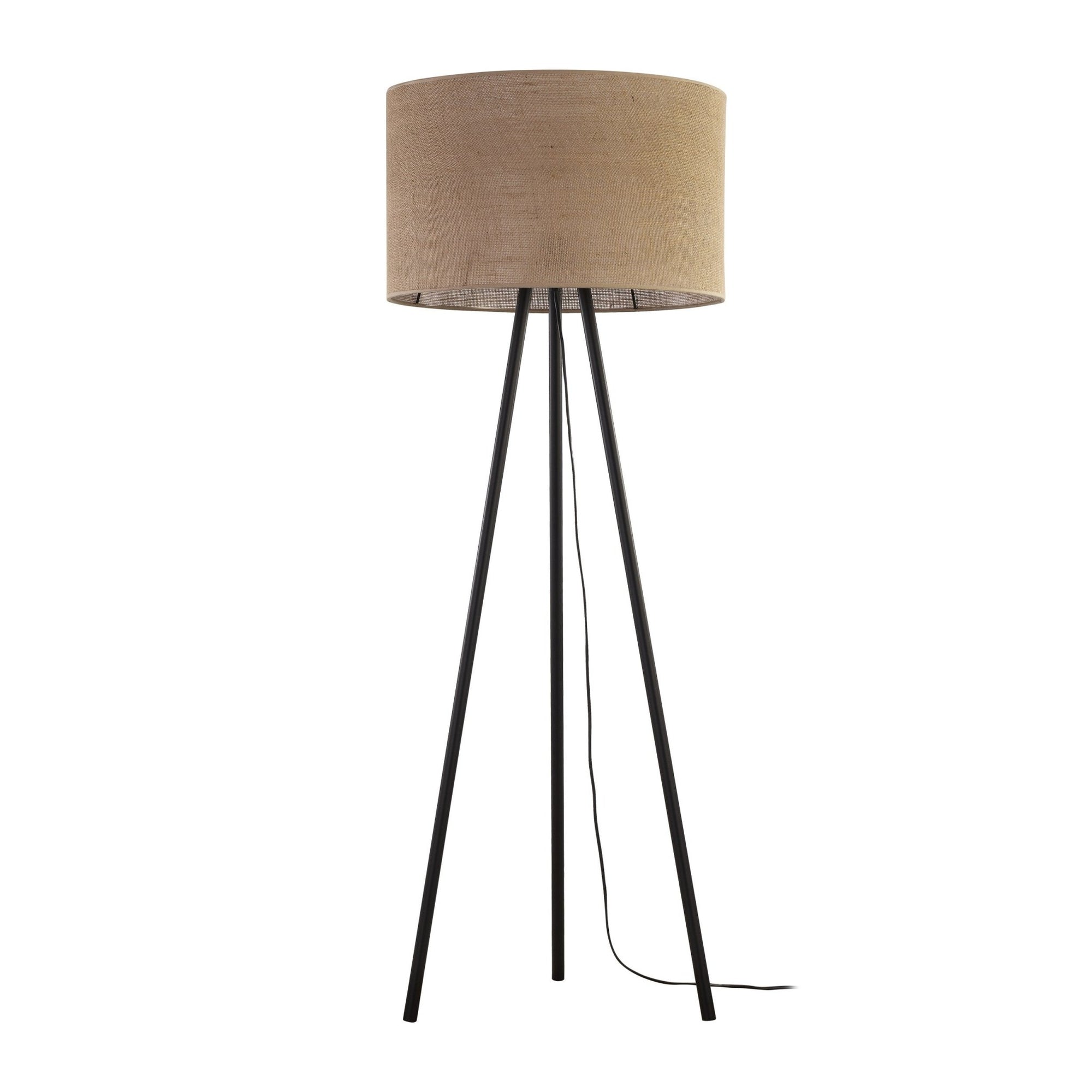 JUTE Natural Woven Floor Lamp for Living Room, Bedroom & Reading Nook – Scandinavian Minimalist Lighting - Dekor Butik