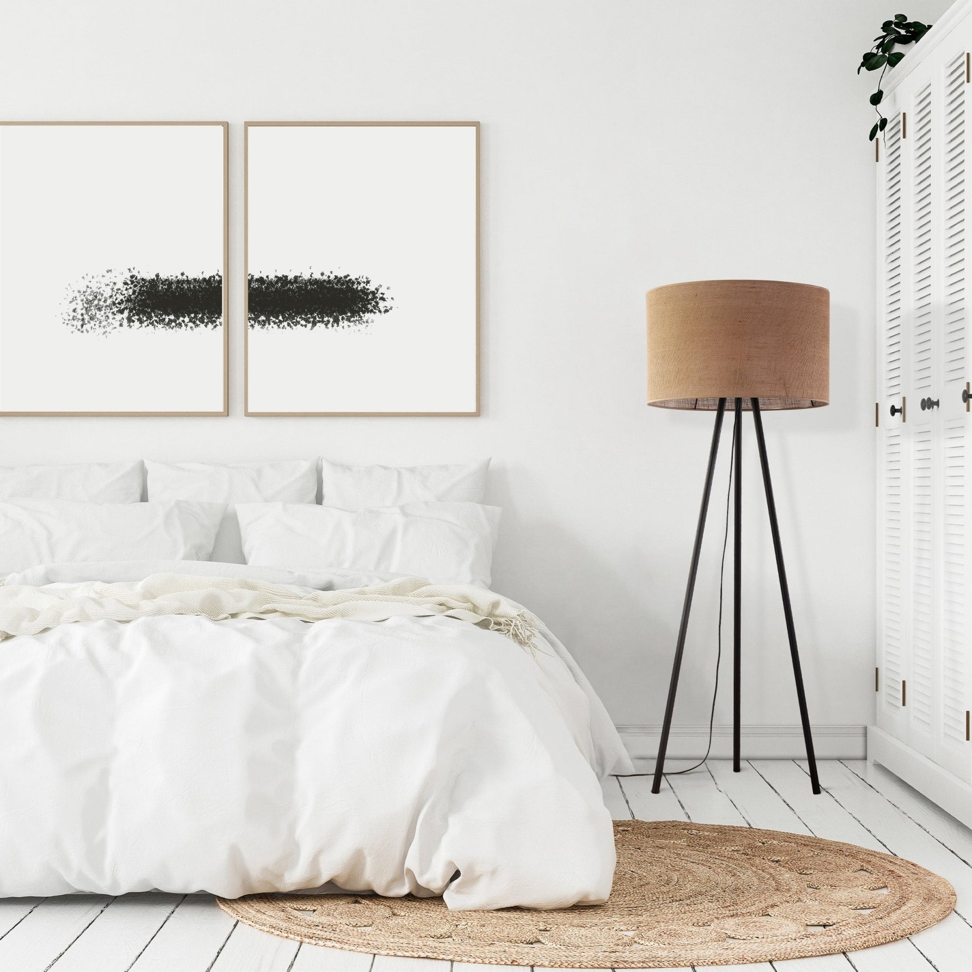 JUTE Natural Woven Floor Lamp for Living Room, Bedroom & Reading Nook – Scandinavian Minimalist Lighting - Dekor Butik