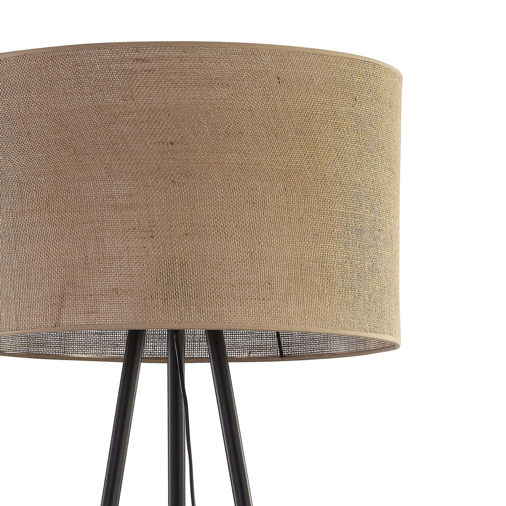 JUTE Natural Woven Floor Lamp for Living Room, Bedroom & Reading Nook – Scandinavian Minimalist Lighting - Dekor Butik